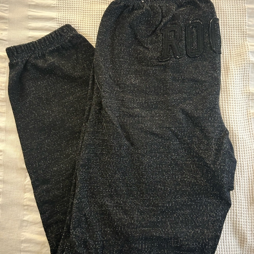 Roots Black and Gray Knit Joggers